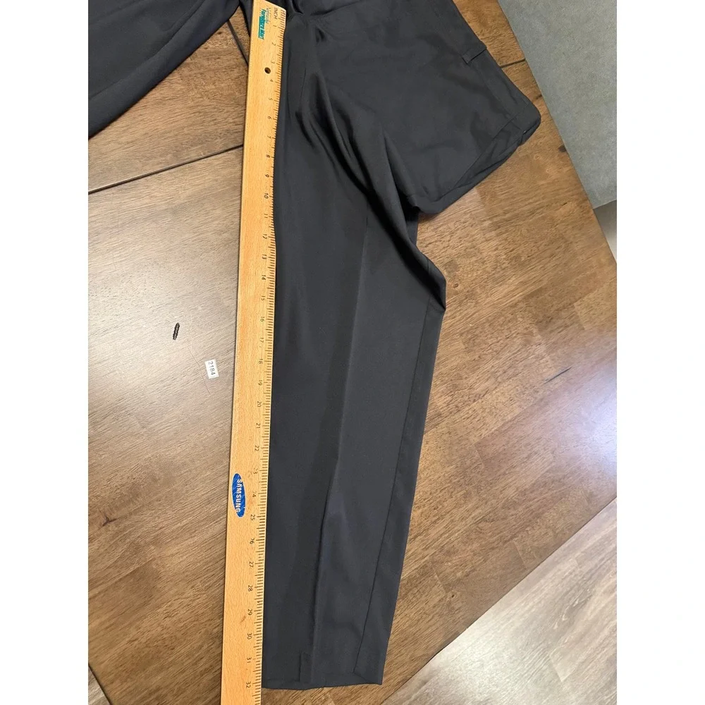 PGA Tour Mens Black Golf Pants 40x32 Stretch Performance Trousers Flat Front